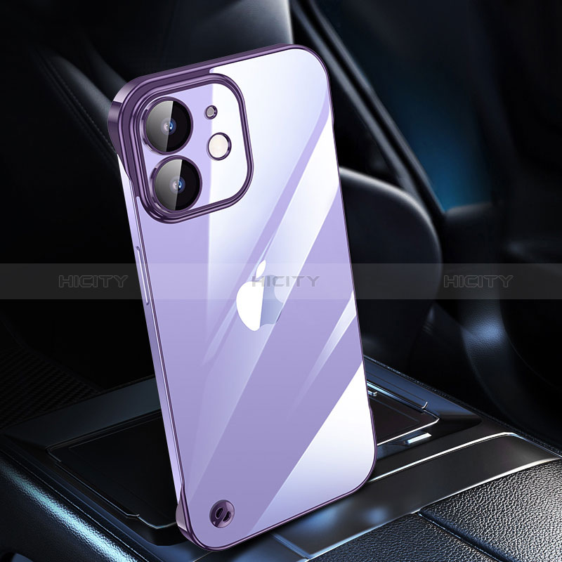 Coque Antichocs Rigide Transparente Crystal Etui Housse QC1 pour Apple iPhone 12 Mini Violet Plus