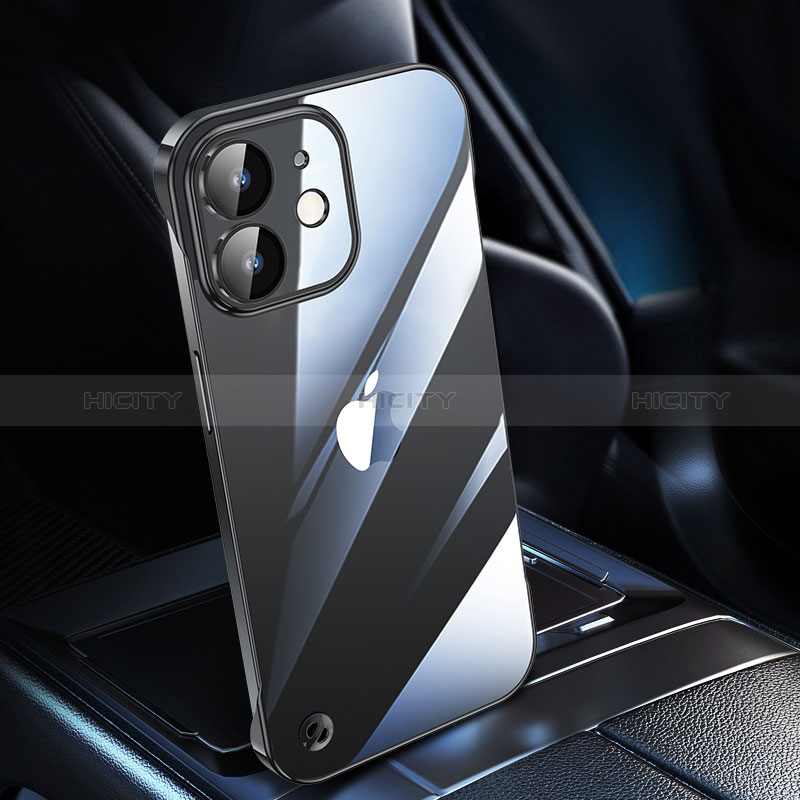 Coque Antichocs Rigide Transparente Crystal Etui Housse QC1 pour Apple iPhone 12 Noir Plus