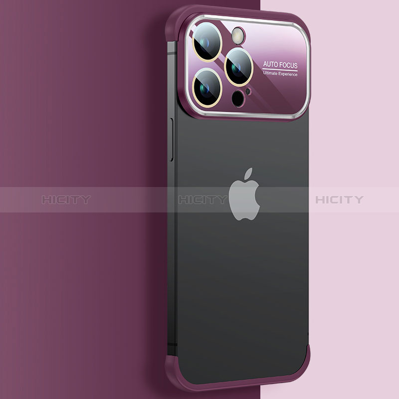 Coque Antichocs Rigide Transparente Crystal Etui Housse QC4 pour Apple iPhone 14 Pro Max Vin Rouge Plus