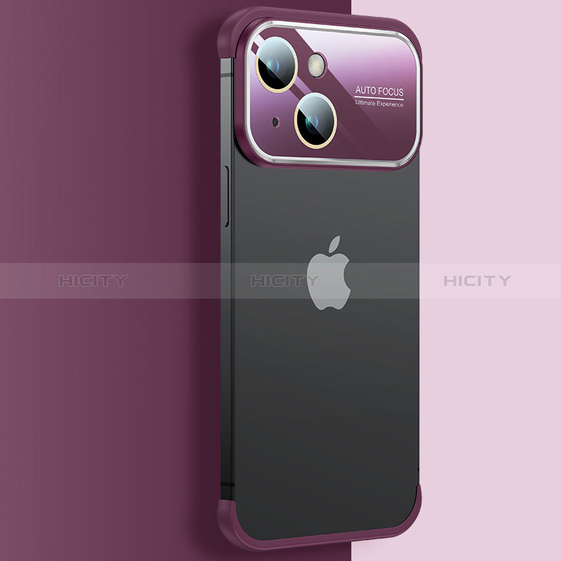 Coque Antichocs Rigide Transparente Crystal Etui Housse QC4 pour Apple iPhone 15 Vin Rouge Plus