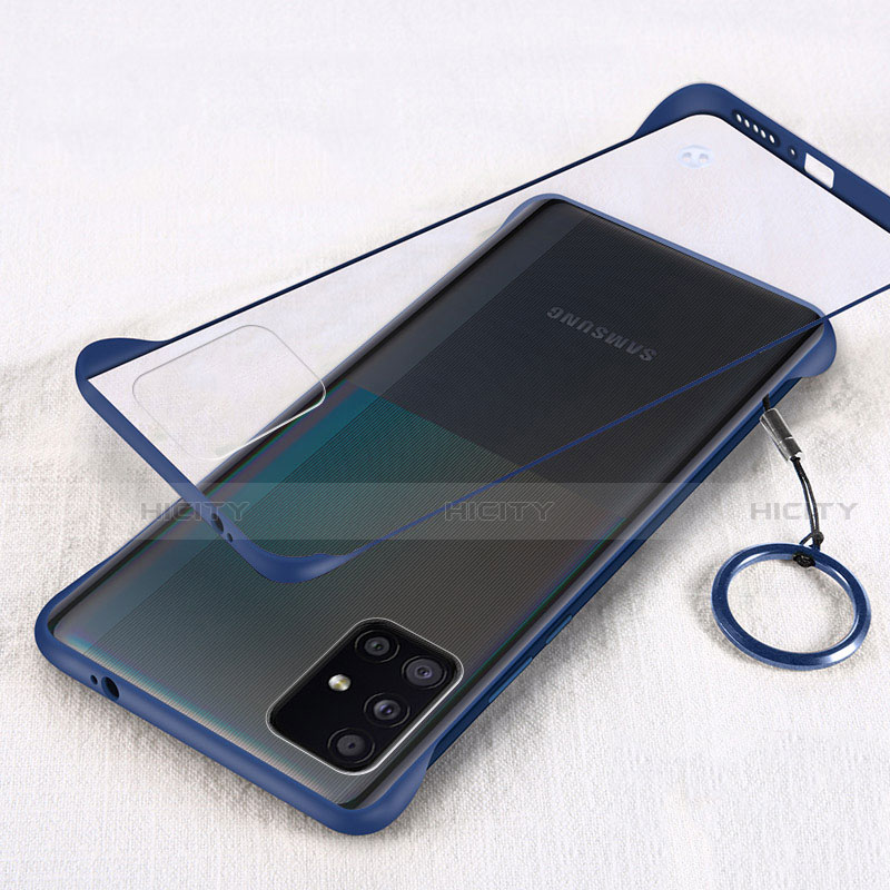 Coque Antichocs Rigide Transparente Crystal Etui Housse S01 pour Samsung Galaxy A51 5G Bleu Plus