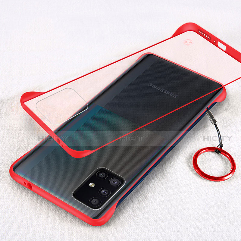 Coque Antichocs Rigide Transparente Crystal Etui Housse S01 pour Samsung Galaxy A51 5G Rouge Plus