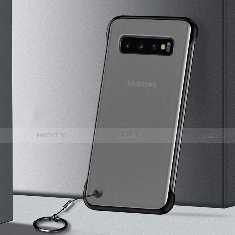 Coque Antichocs Rigide Transparente Crystal Etui Housse S01 pour Samsung Galaxy S10 Plus Noir Plus