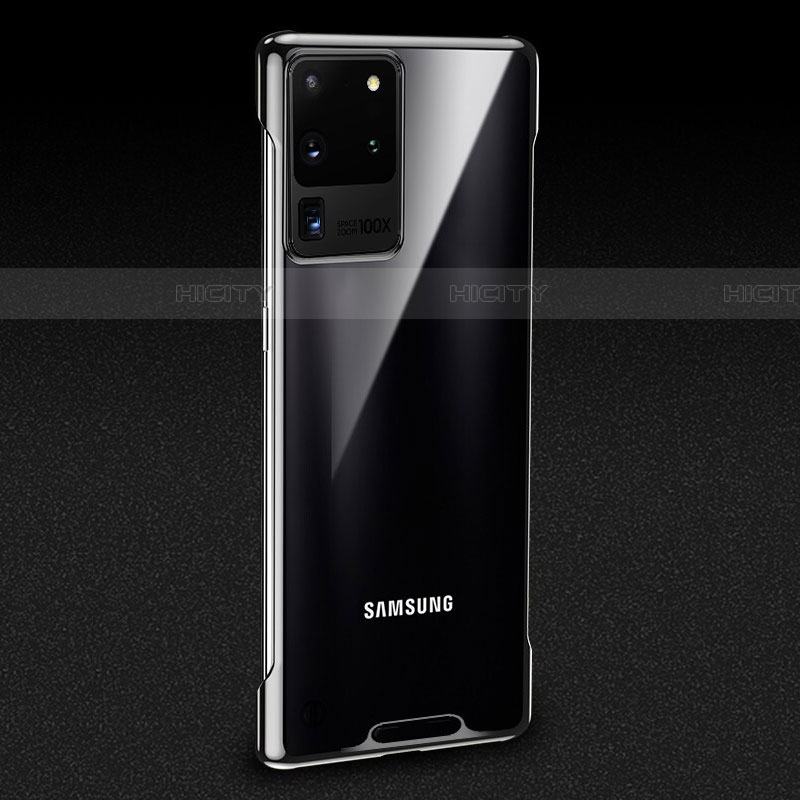 Coque Antichocs Rigide Transparente Crystal Etui Housse S01 pour Samsung Galaxy S20 Ultra 5G Noir Plus