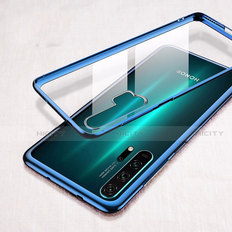 Coque Antichocs Rigide Transparente Crystal Etui Housse S02 pour Huawei Honor 20 Pro Bleu Plus