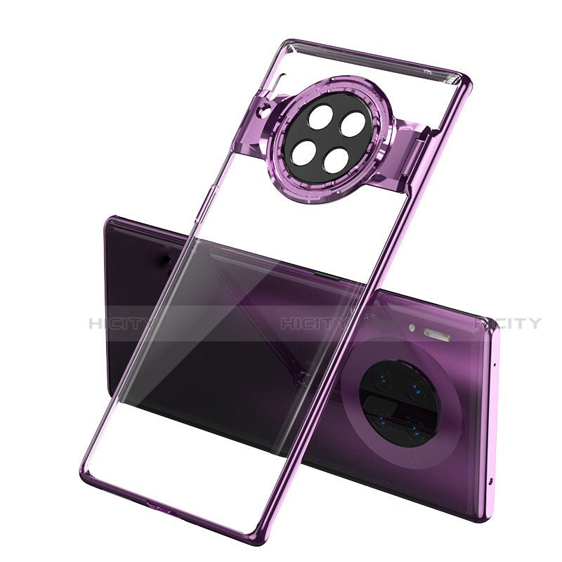 Coque Antichocs Rigide Transparente Crystal Etui Housse S02 pour Huawei Mate 30 5G Violet Plus