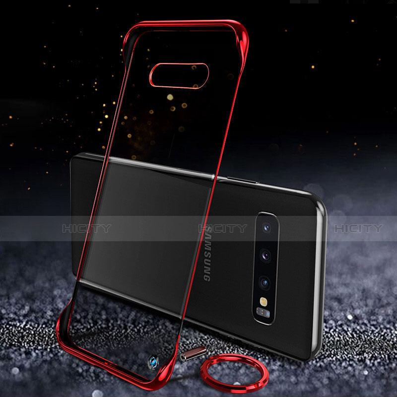 Coque Antichocs Rigide Transparente Crystal Etui Housse S03 pour Samsung Galaxy S10 Plus Rouge Plus