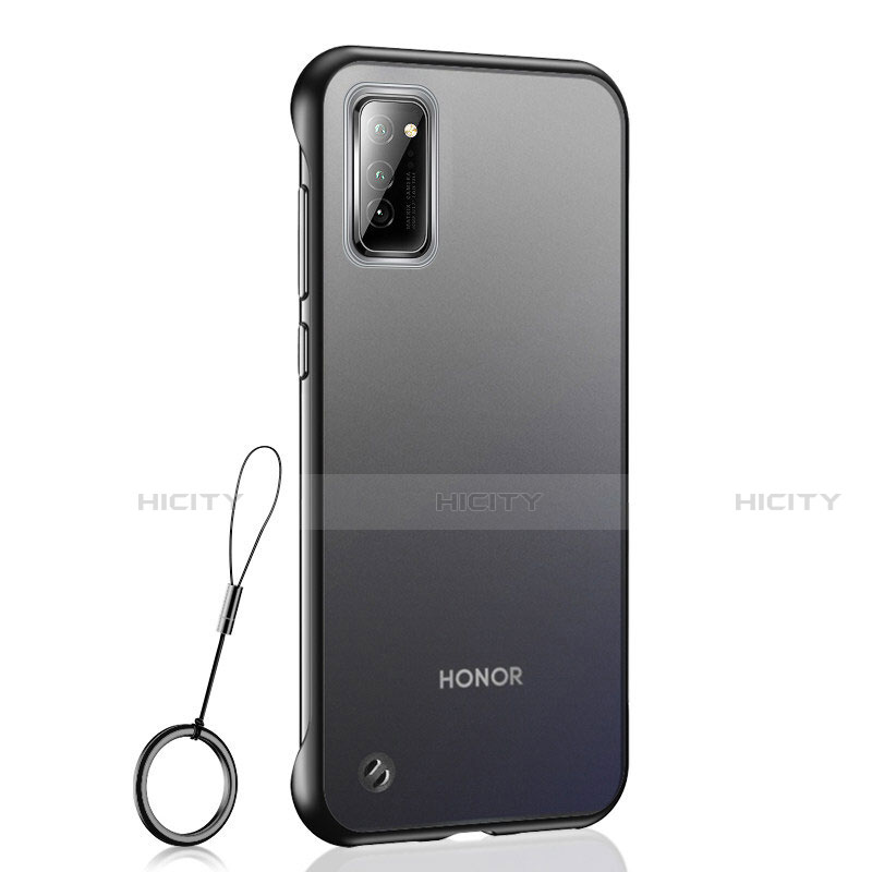 Coque Antichocs Rigide Transparente Crystal Etui Housse S04 pour Huawei Honor V30 5G Noir Plus