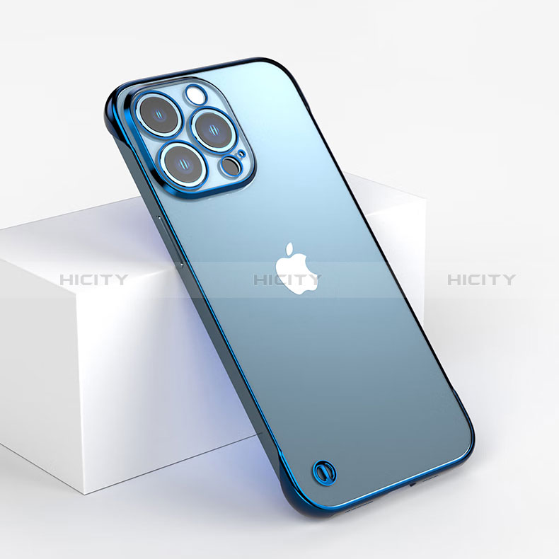 Coque Antichocs Rigide Transparente Crystal Etui Housse WT1 pour Apple iPhone 13 Pro Bleu Plus