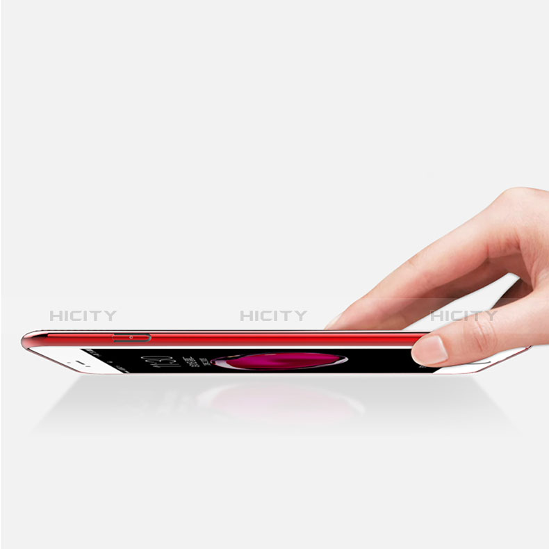 Coque Antichocs Rigide Transparente et Support Bague Anneau pour Apple iPhone 8 Plus Rouge Plus