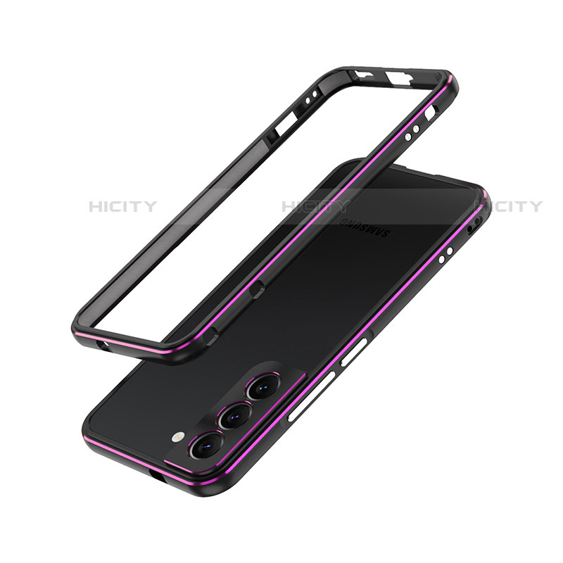 Coque Bumper Luxe Aluminum Metal Etui A01 pour Samsung Galaxy S23 5G Violet Plus