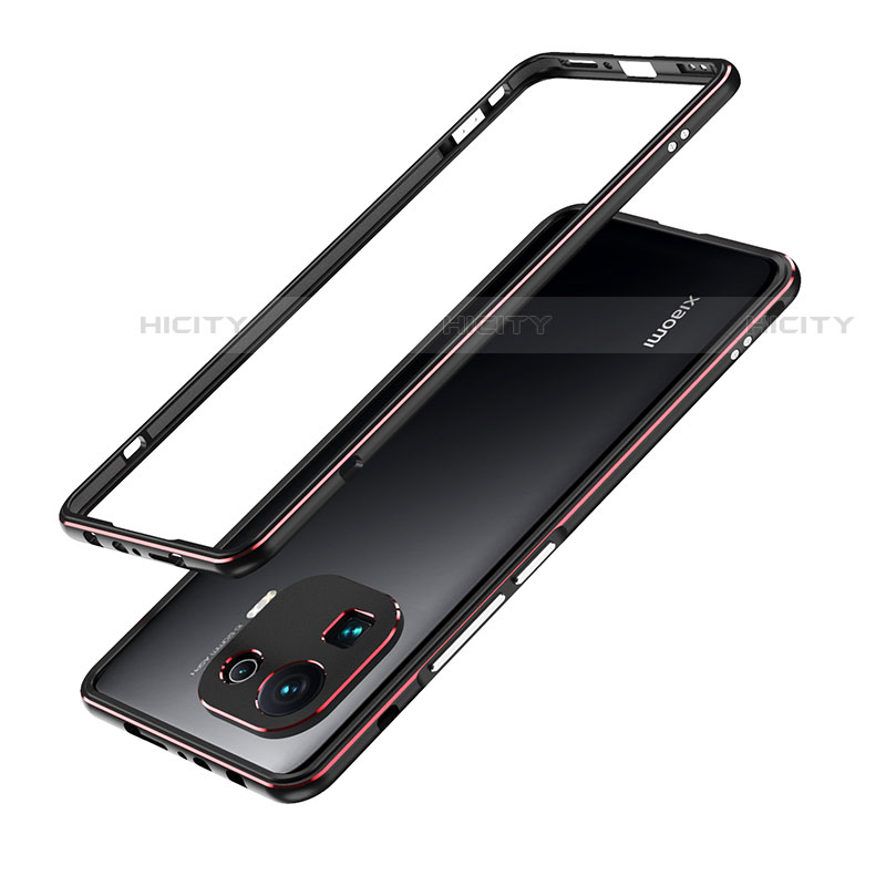 Coque Bumper Luxe Aluminum Metal Etui A01 pour Xiaomi Mi 11 Pro 5G Rouge et Noir Plus