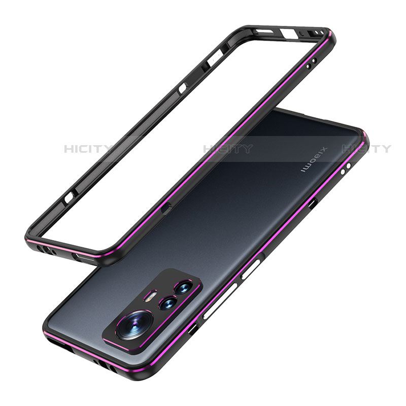 Coque Bumper Luxe Aluminum Metal Etui A01 pour Xiaomi Mi 12 Pro 5G Violet Plus