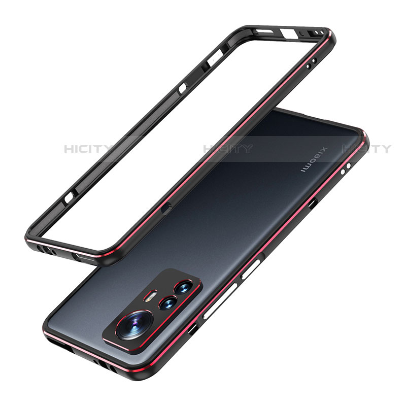 Coque Bumper Luxe Aluminum Metal Etui A01 pour Xiaomi Mi 12S Pro 5G Rouge et Noir Plus