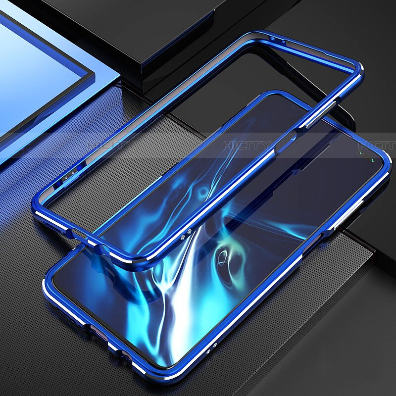 Coque Bumper Luxe Aluminum Metal Etui A01 pour Xiaomi Redmi K30 5G Bleu Plus