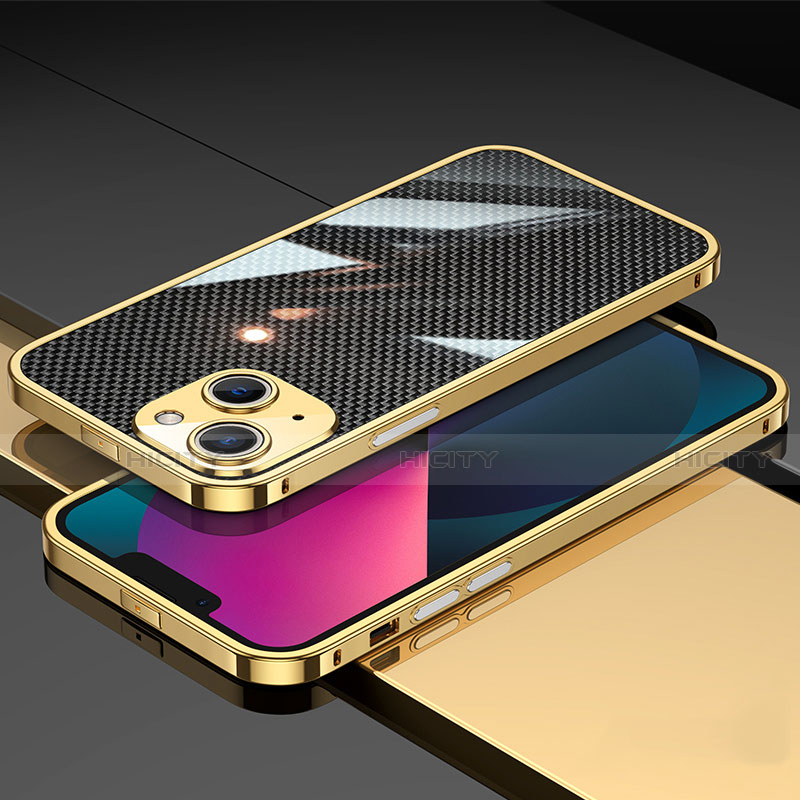 Coque Bumper Luxe Aluminum Metal Etui A02 pour Apple iPhone 14 Plus Or Plus