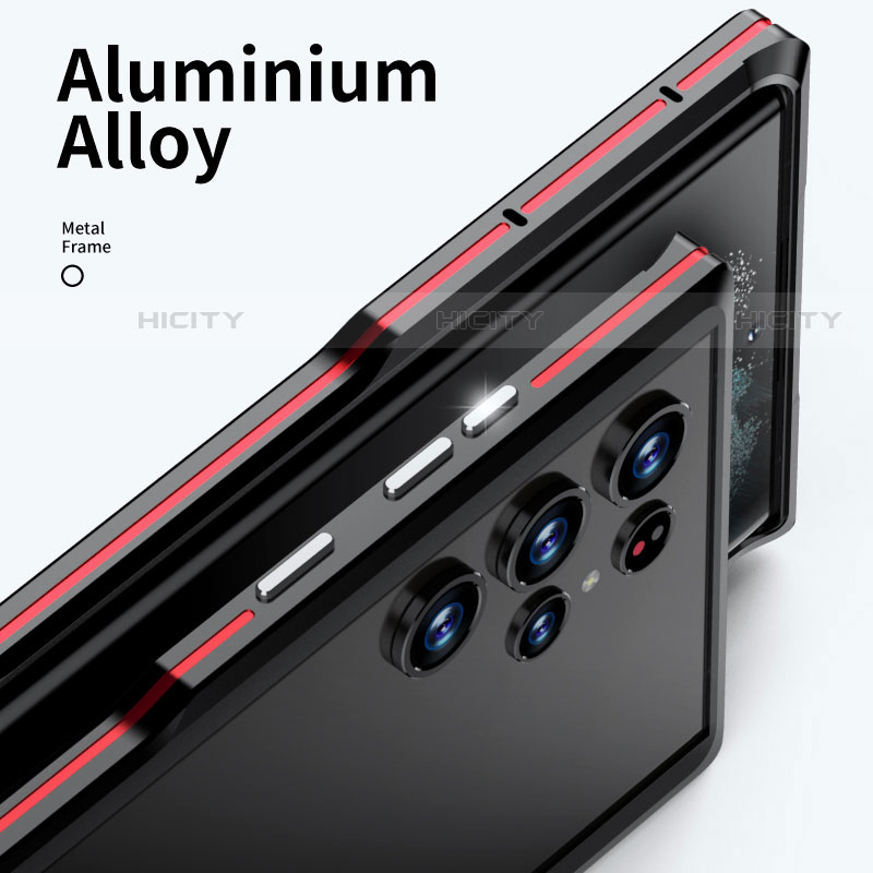 Coque Bumper Luxe Aluminum Metal Etui A02 pour Samsung Galaxy S21 Ultra 5G Plus