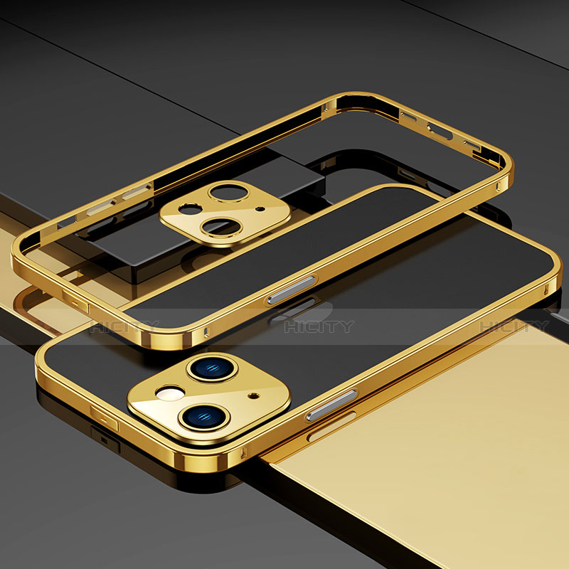 Coque Bumper Luxe Aluminum Metal Etui A03 pour Apple iPhone 13 Or Plus