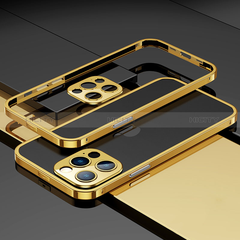 Coque Bumper Luxe Aluminum Metal Etui A03 pour Apple iPhone 14 Pro Max Or Plus