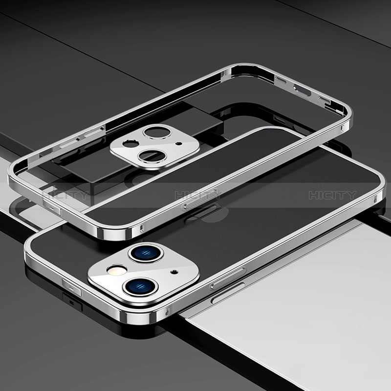 Coque Bumper Luxe Aluminum Metal Etui A03 pour Apple iPhone 15 Plus Argent Plus