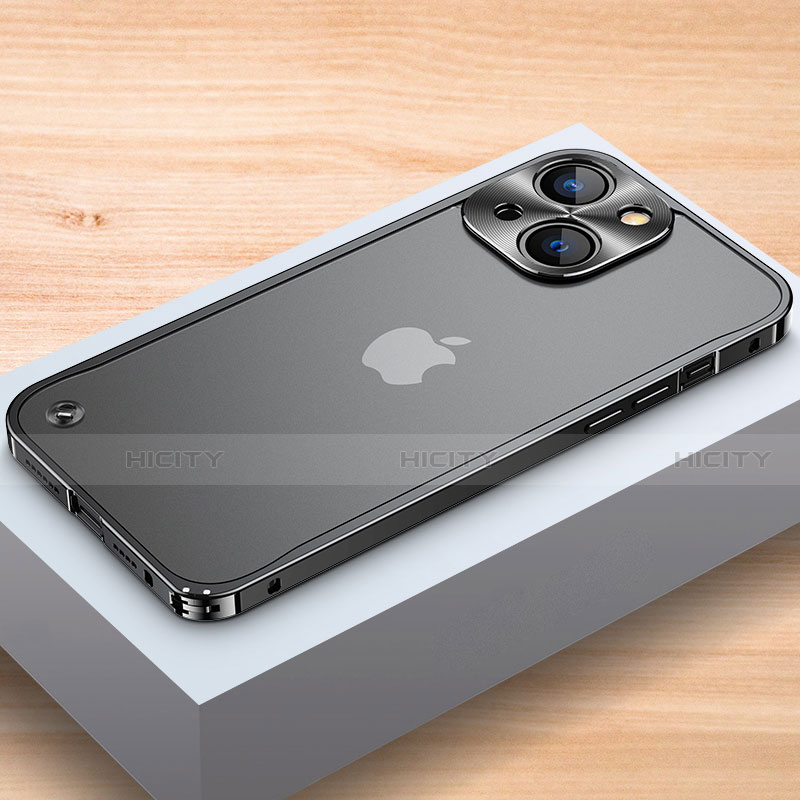 Coque Bumper Luxe Aluminum Metal Etui A04 pour Apple iPhone 14 Plus Noir Plus