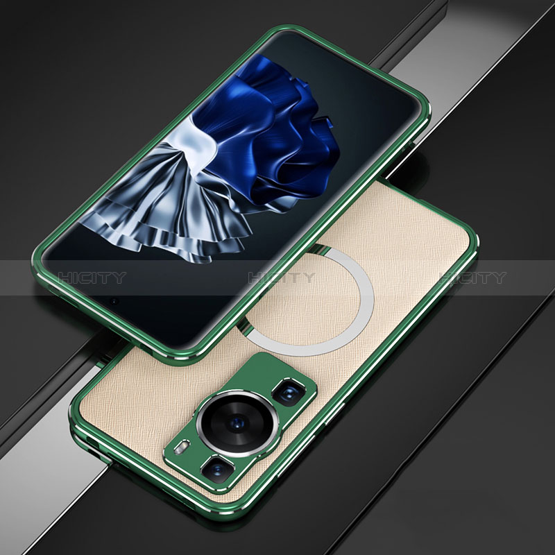Coque Bumper Luxe Aluminum Metal Etui avec Mag-Safe Magnetic Magnetique pour Huawei P60 Pro Plus