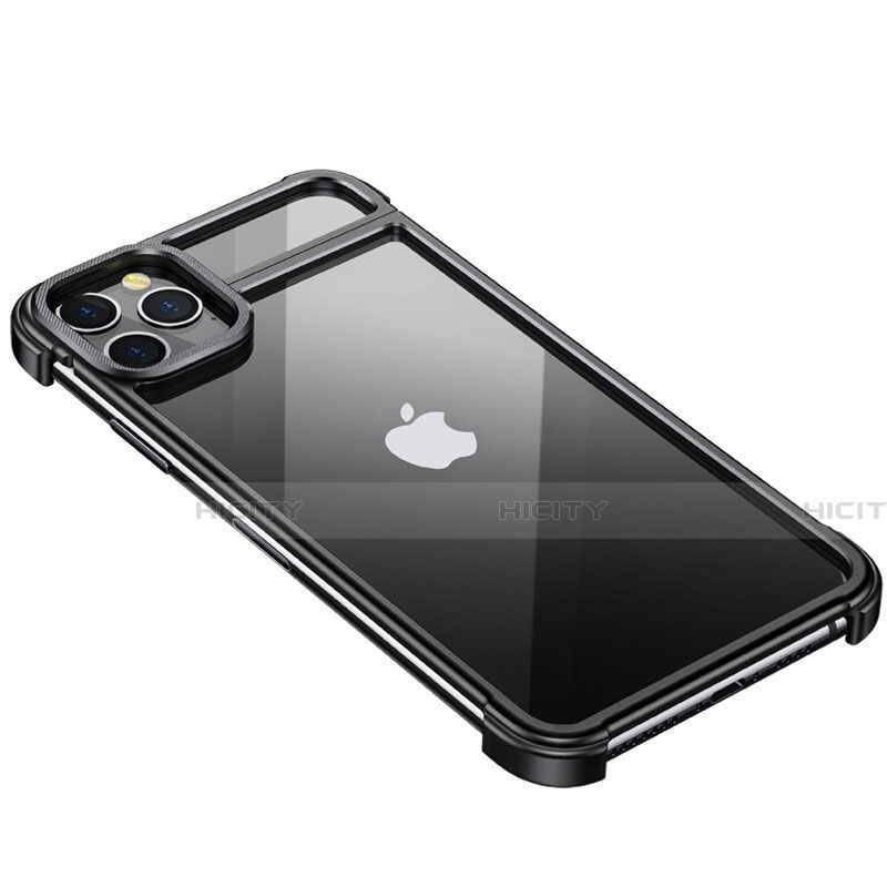 Coque Bumper Luxe Aluminum Metal Etui F01 pour Apple iPhone 11 Pro Max Noir Plus