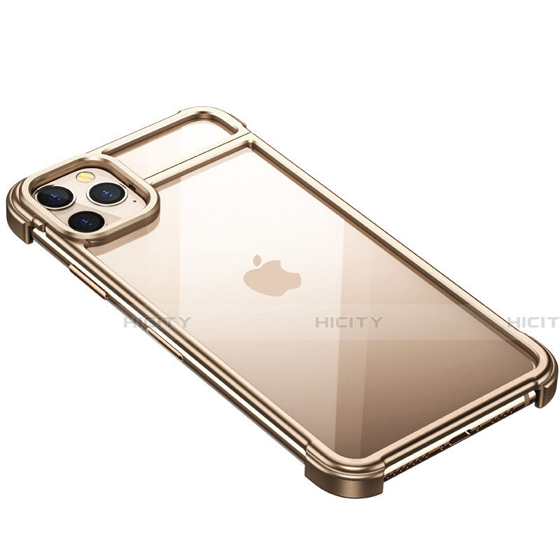 Coque Bumper Luxe Aluminum Metal Etui F01 pour Apple iPhone 11 Pro Or Plus