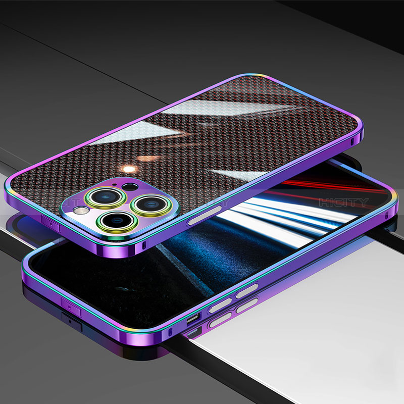 Coque Bumper Luxe Aluminum Metal Etui JL1 pour Apple iPhone 14 Pro Colorful Plus