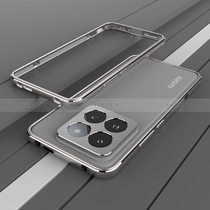 Coque Bumper Luxe Aluminum Metal Etui JZ2 pour Xiaomi Mi 14 Pro 5G Gris Fonce Plus