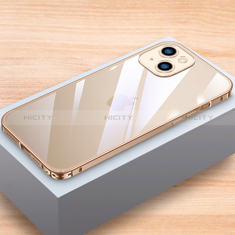Coque Bumper Luxe Aluminum Metal Etui LK1 pour Apple iPhone 14 Or Plus