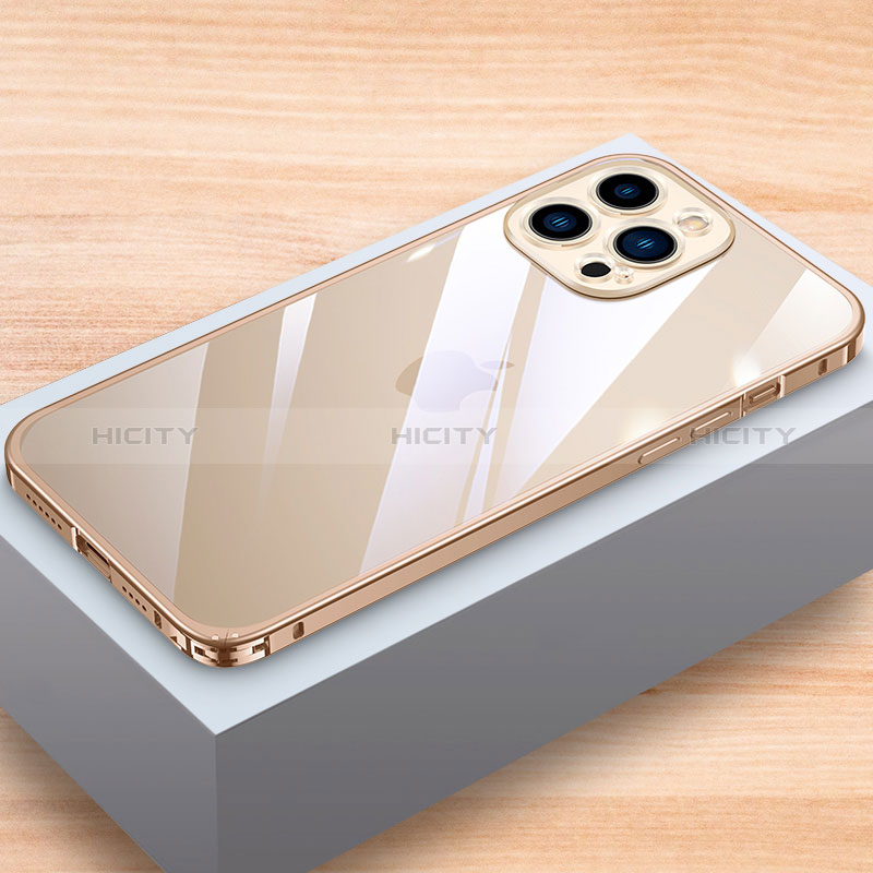Coque Bumper Luxe Aluminum Metal Etui LK1 pour Apple iPhone 14 Pro Or Plus