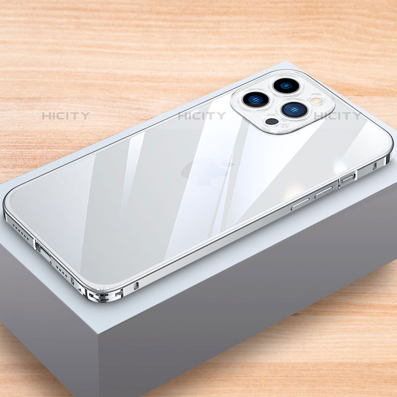 Coque Bumper Luxe Aluminum Metal Etui LK1 pour Apple iPhone 15 Pro Argent Plus