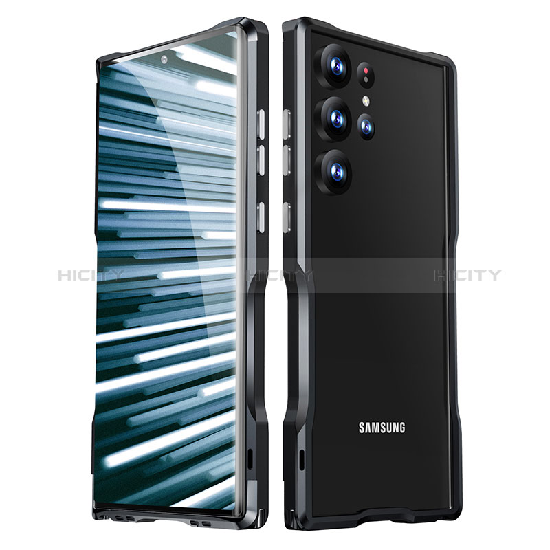Coque Bumper Luxe Aluminum Metal Etui LK1 pour Samsung Galaxy S22 Ultra 5G Noir Plus