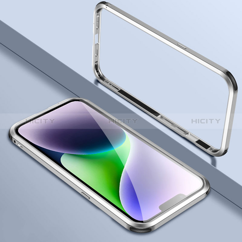 Coque Bumper Luxe Aluminum Metal Etui LK2 pour Apple iPhone 13 Pro Argent Plus