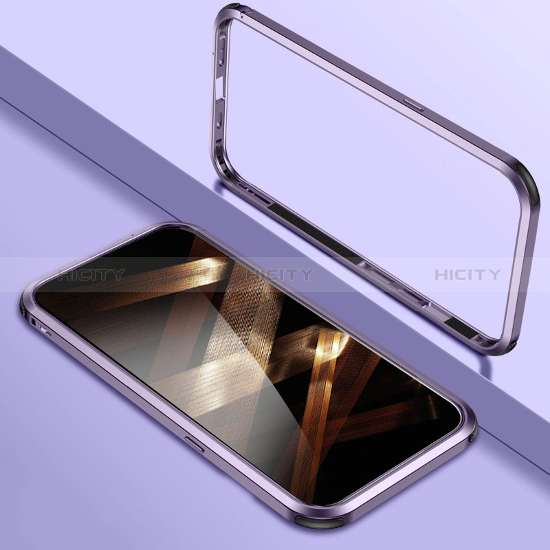 Coque Bumper Luxe Aluminum Metal Etui LO1 pour Apple iPhone 14 Pro Violet Plus