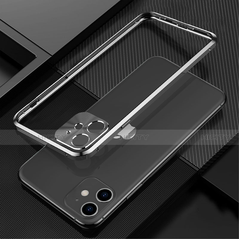 Coque Bumper Luxe Aluminum Metal Etui N01 pour Apple iPhone 12 Noir Plus