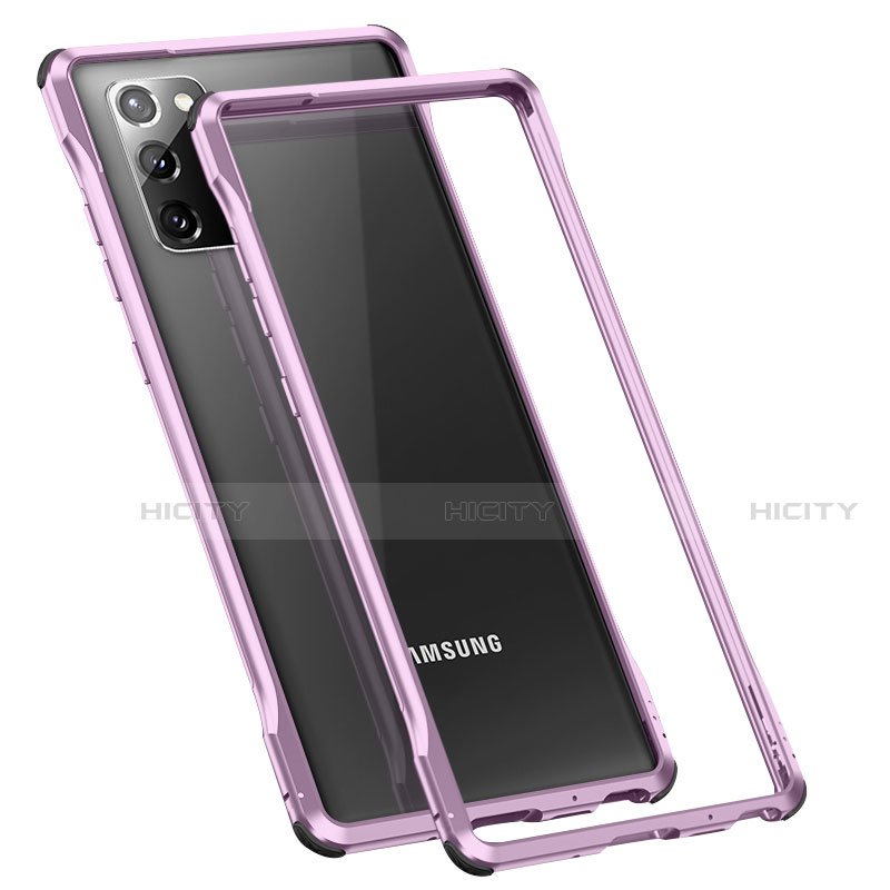Coque Bumper Luxe Aluminum Metal Etui N01 pour Samsung Galaxy Note 20 5G Violet Clair Plus