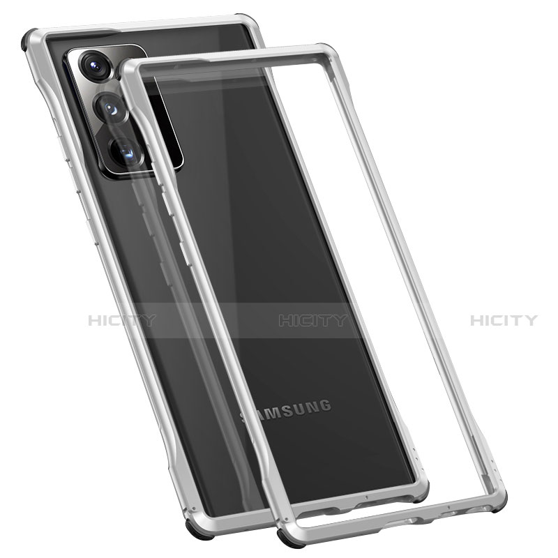 Coque Bumper Luxe Aluminum Metal Etui N01 pour Samsung Galaxy Note 20 Ultra 5G Argent Plus