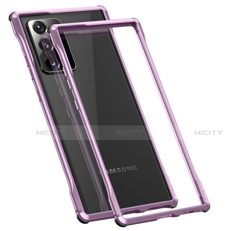 Coque Bumper Luxe Aluminum Metal Etui N01 pour Samsung Galaxy Note 20 Ultra 5G Violet Clair Plus