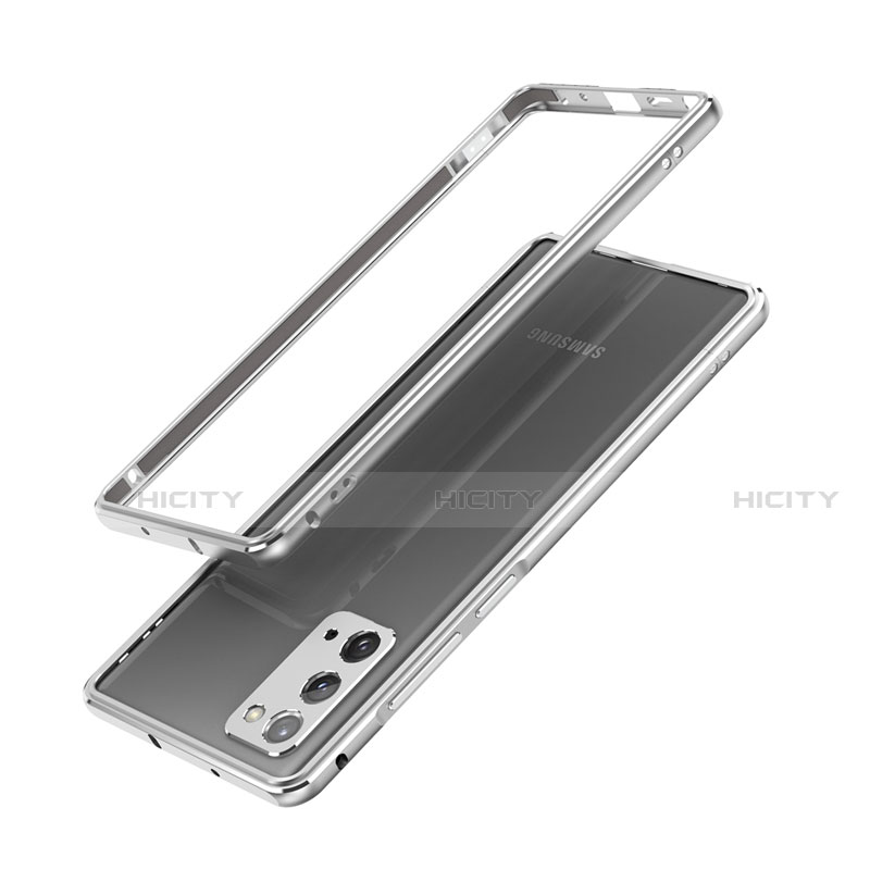 Coque Bumper Luxe Aluminum Metal Etui N03 pour Samsung Galaxy Note 20 5G Argent Plus