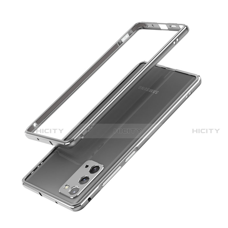 Coque Bumper Luxe Aluminum Metal Etui N03 pour Samsung Galaxy Note 20 5G Gris Plus
