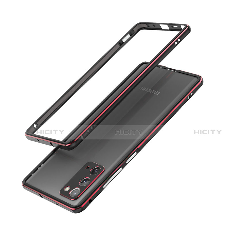 Coque Bumper Luxe Aluminum Metal Etui N03 pour Samsung Galaxy Note 20 5G Rouge et Noir Plus