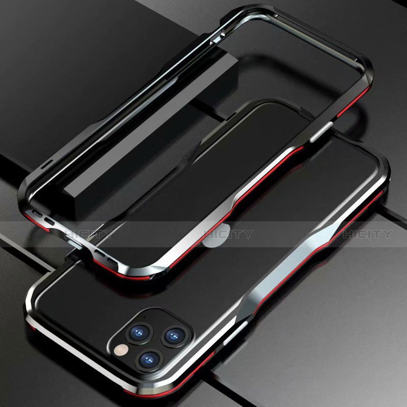 Coque Bumper Luxe Aluminum Metal Etui pour Apple iPhone 11 Pro Max Rouge et Noir Plus