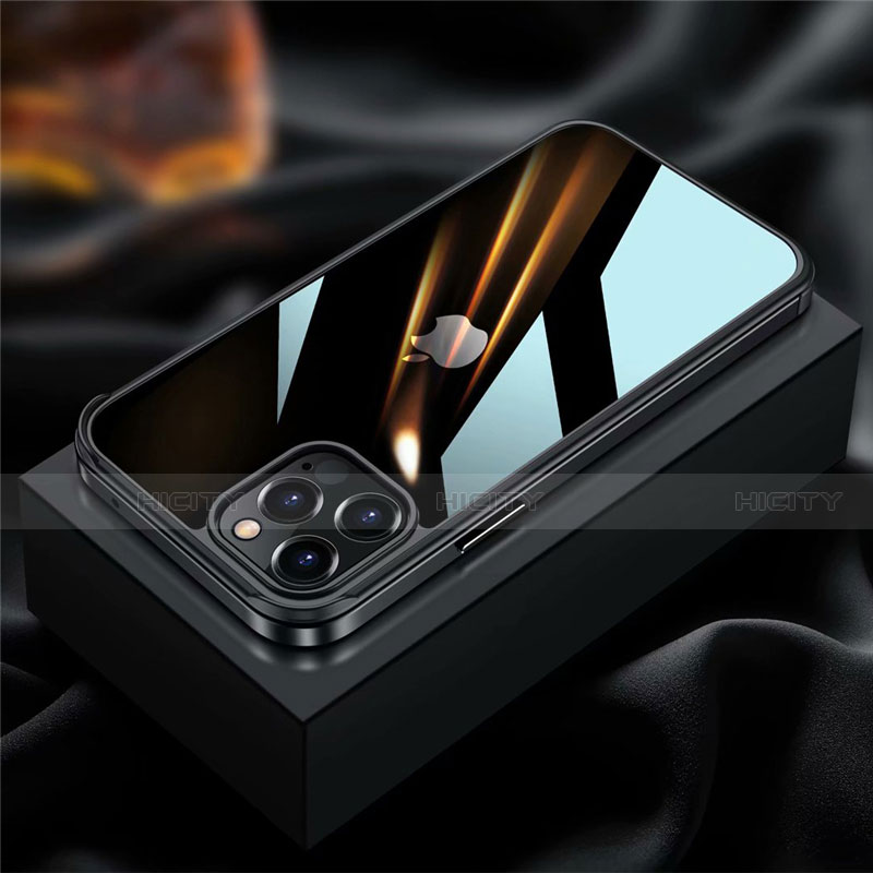 Coque Bumper Luxe Aluminum Metal Etui pour Apple iPhone 12 Pro Noir Plus