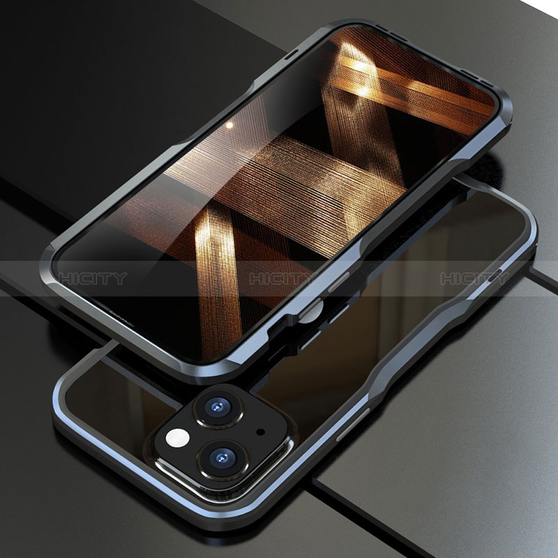 Coque Bumper Luxe Aluminum Metal Etui pour Apple iPhone 15 Gris Plus