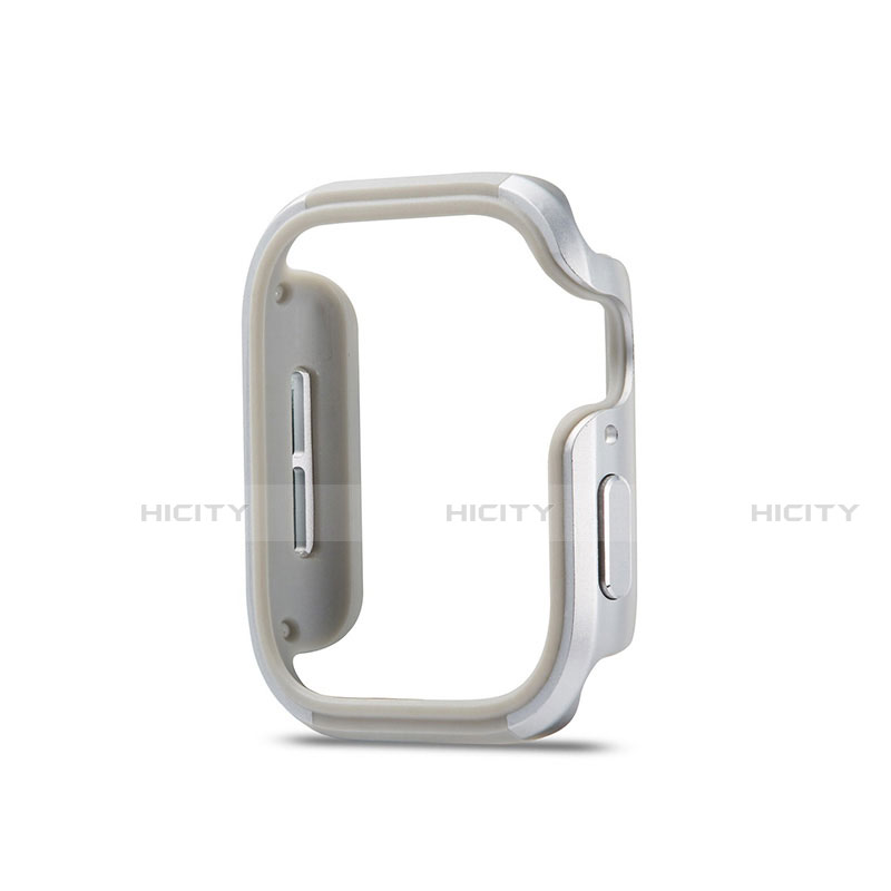 Coque Bumper Luxe Aluminum Metal Etui pour Apple iWatch 5 40mm Argent Plus