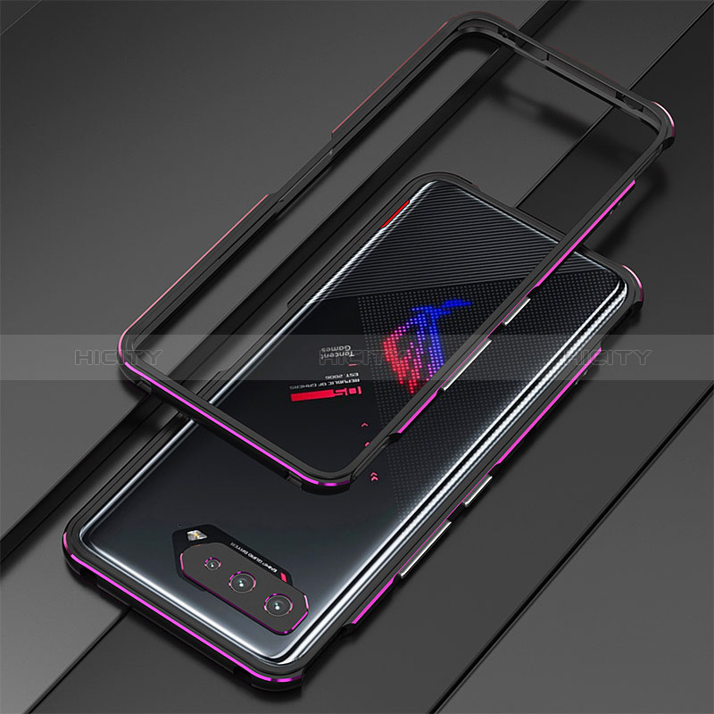 Coque Bumper Luxe Aluminum Metal Etui pour Asus ROG Phone 5s Violet Plus