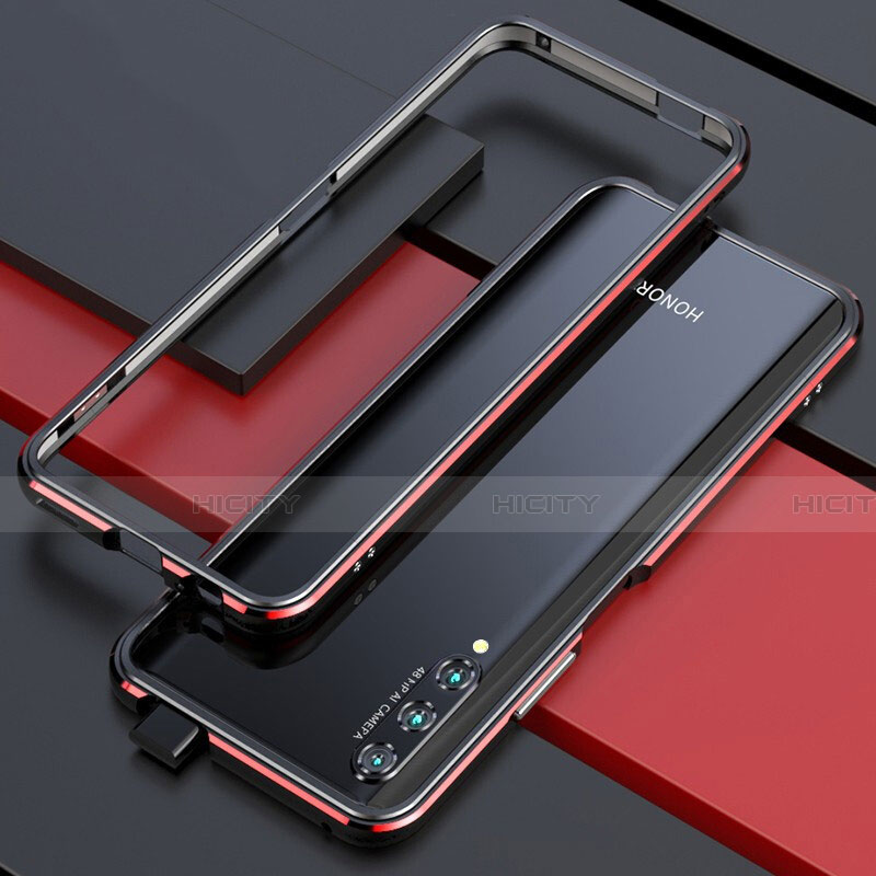 Coque Bumper Luxe Aluminum Metal Etui pour Huawei Honor 9X Pro Rouge et Noir Plus