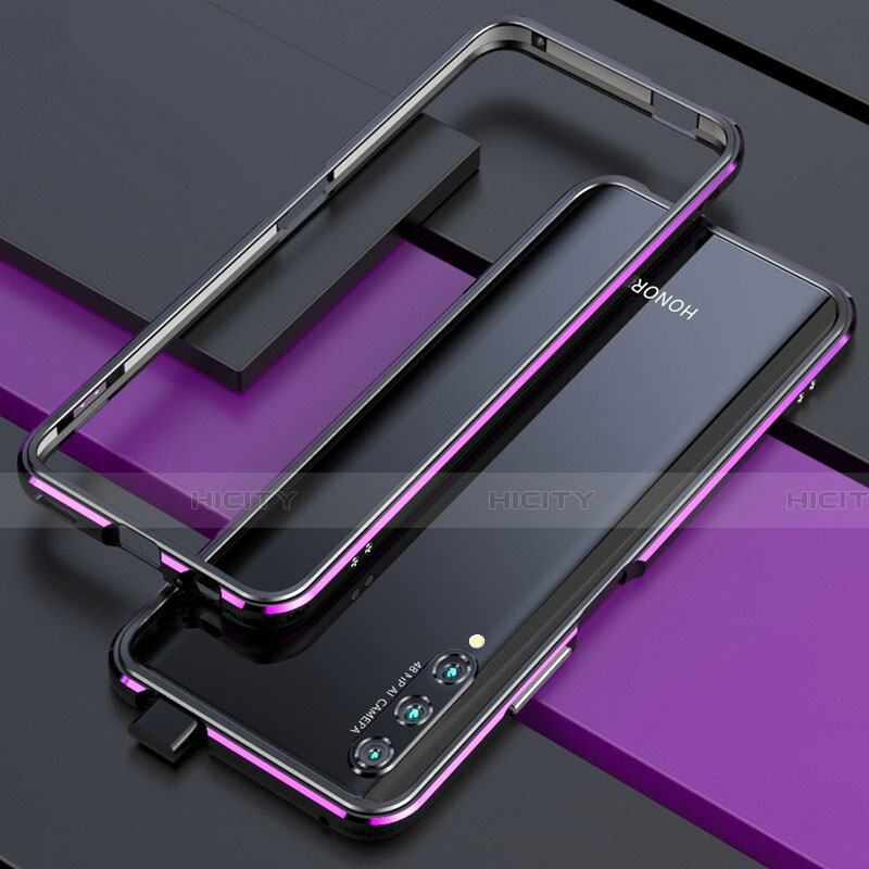 Coque Bumper Luxe Aluminum Metal Etui pour Huawei Honor 9X Pro Violet et Noir Plus